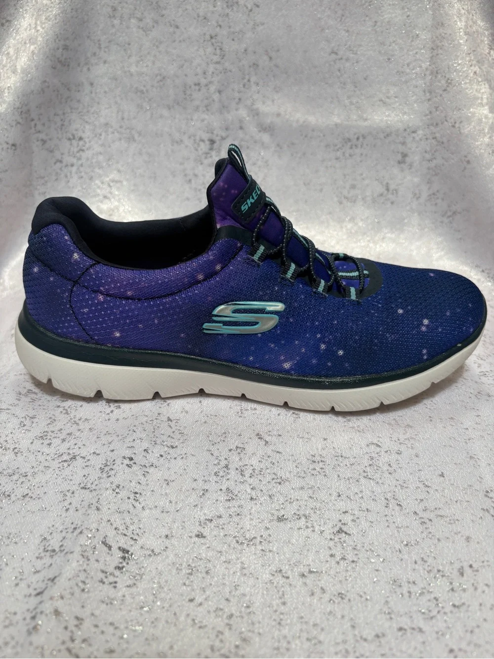 Skechers Women’s  Black and Purple Memory Foam Sneaker
